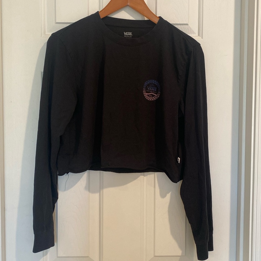 Women’s Vans cropped l/s tee, black, M